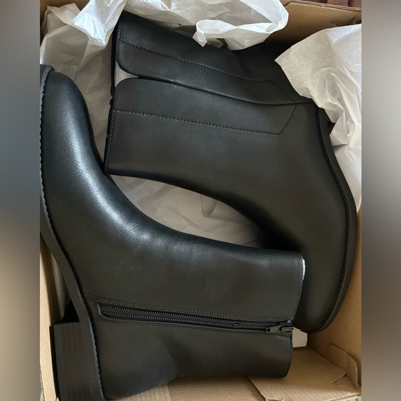 Loft Faux Black Leather Boots - Picture 4 of 5